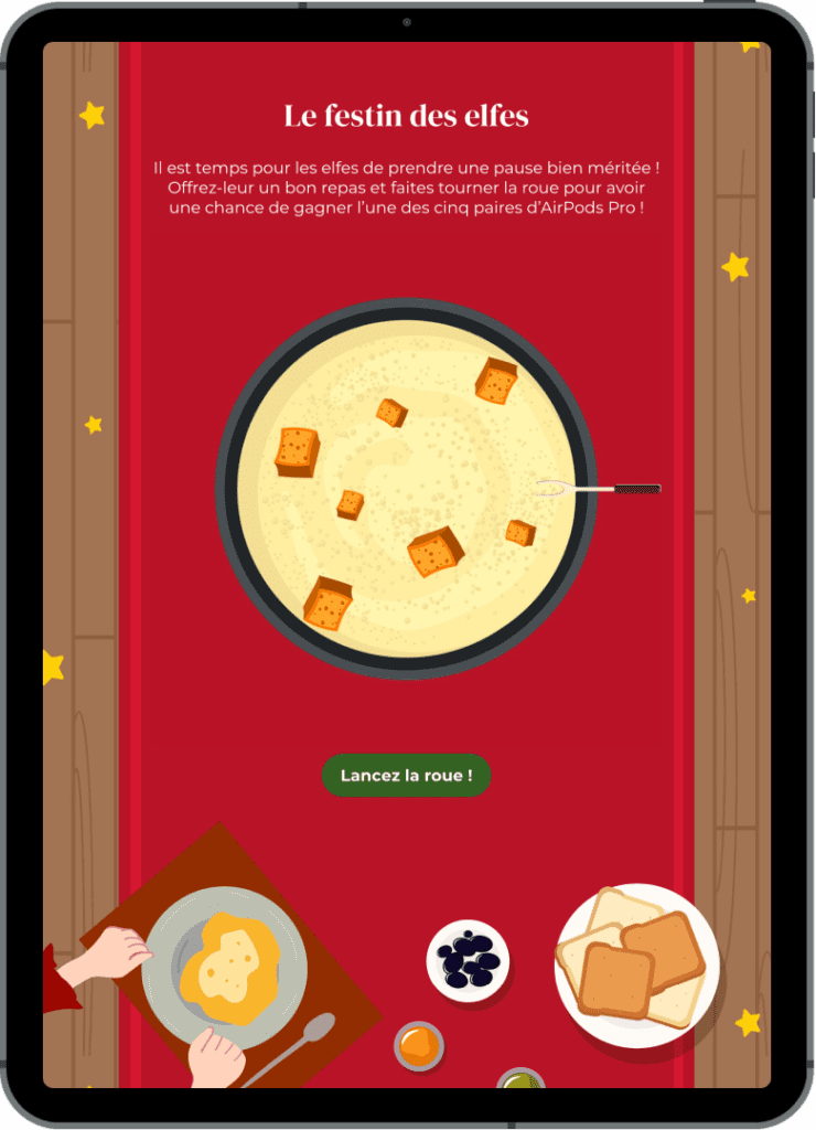 ipad festin des elfes roue de la fortune marketing de noel 740x1024