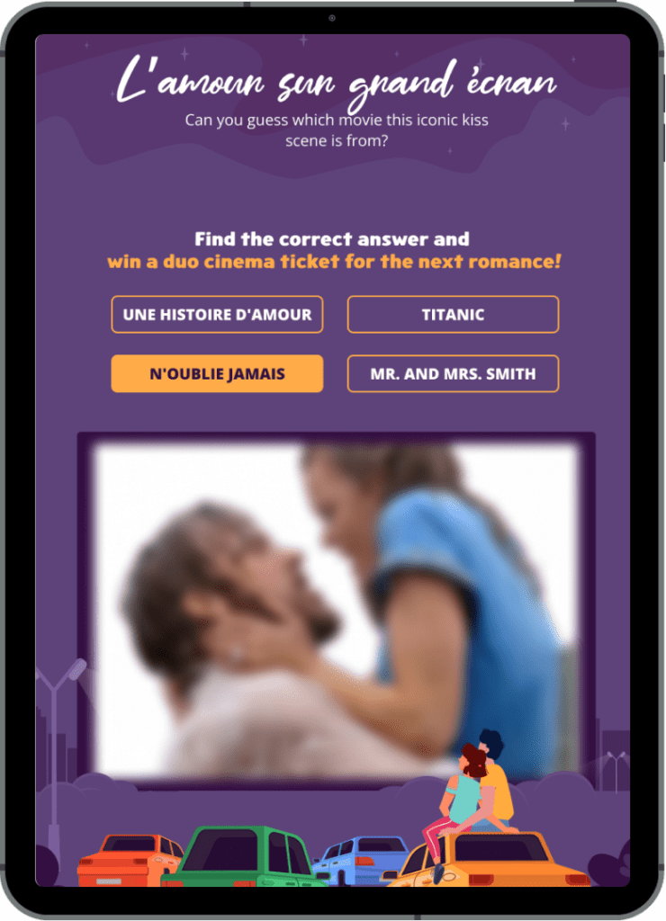 ipad quiz journee du baiser action marketing ete engagement client 740x1024
