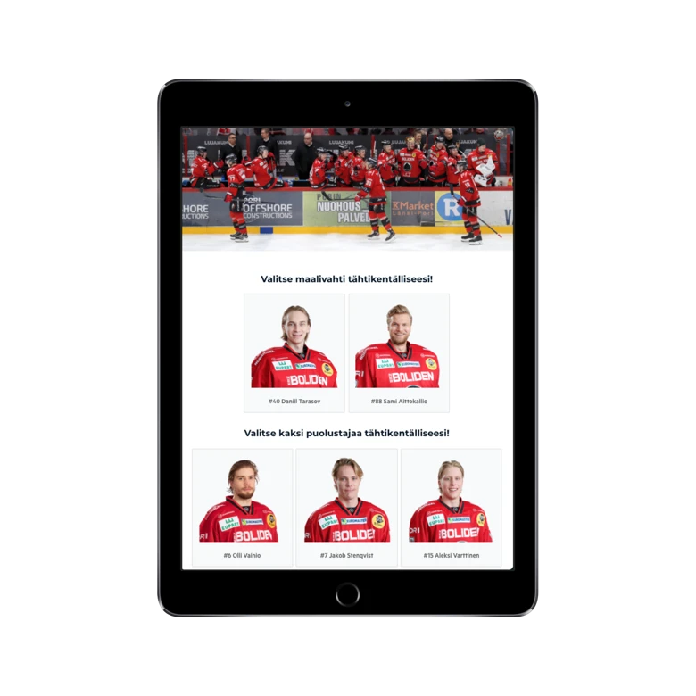 selector de equipo de hockey sobre hielo