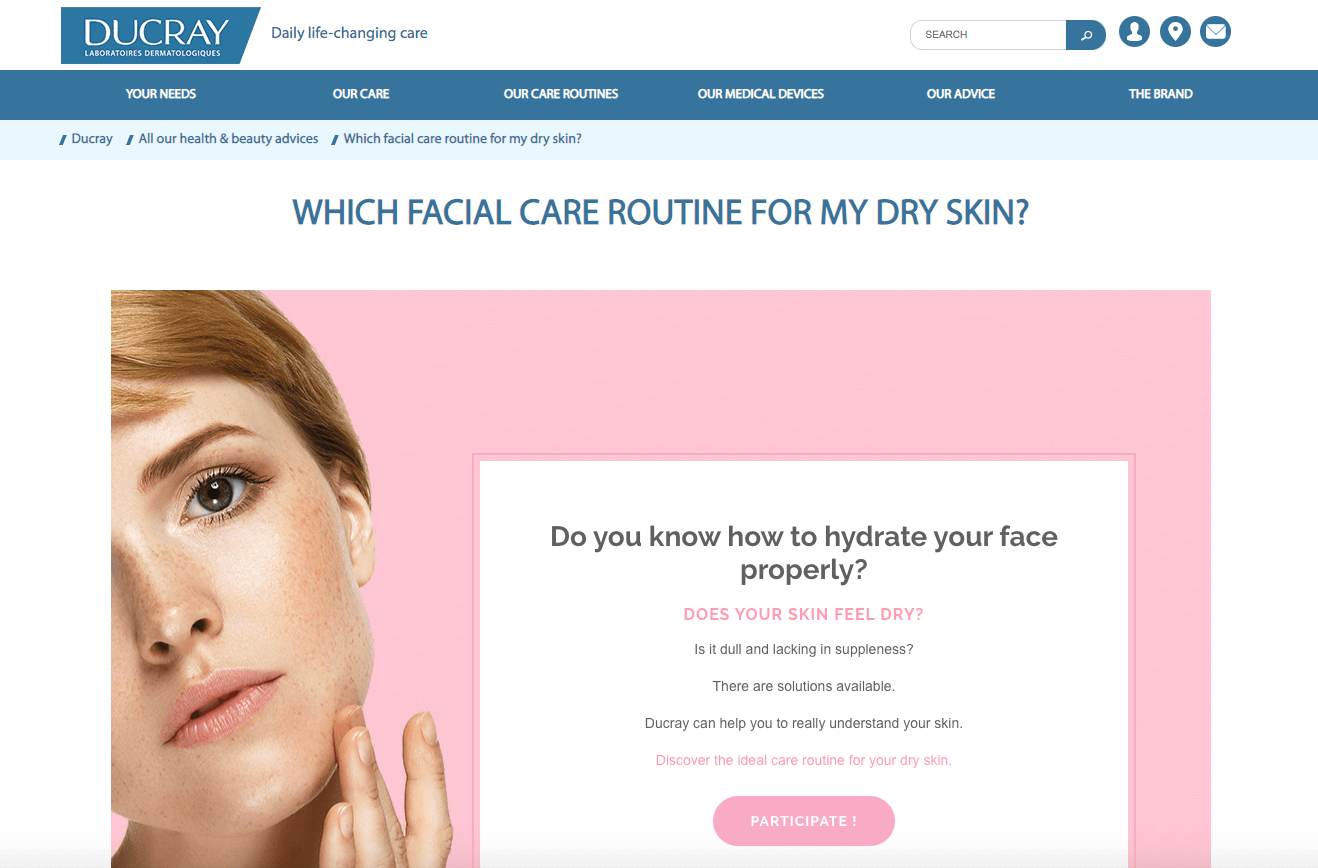 ducray landing page