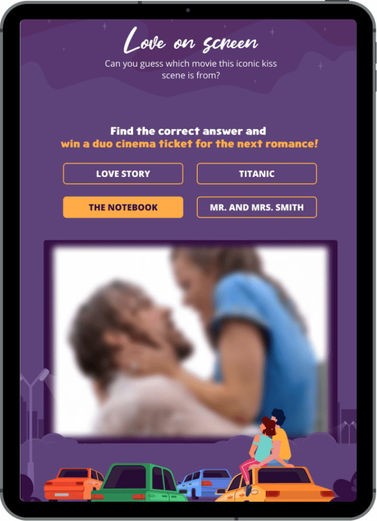 ipad quiz kissing day summer advertising campaigns gamification strategy 740x1024
