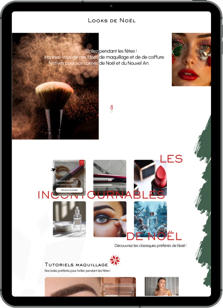 ipad landing page beaute jeux concours pour noel 1x 740x1024