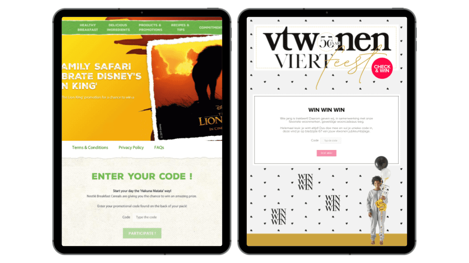 interactive quiz marketing unique code