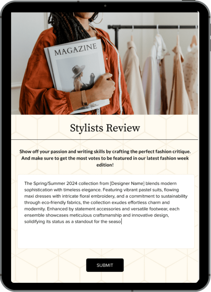 ipad fashion week marketing writting contest 740x1024
