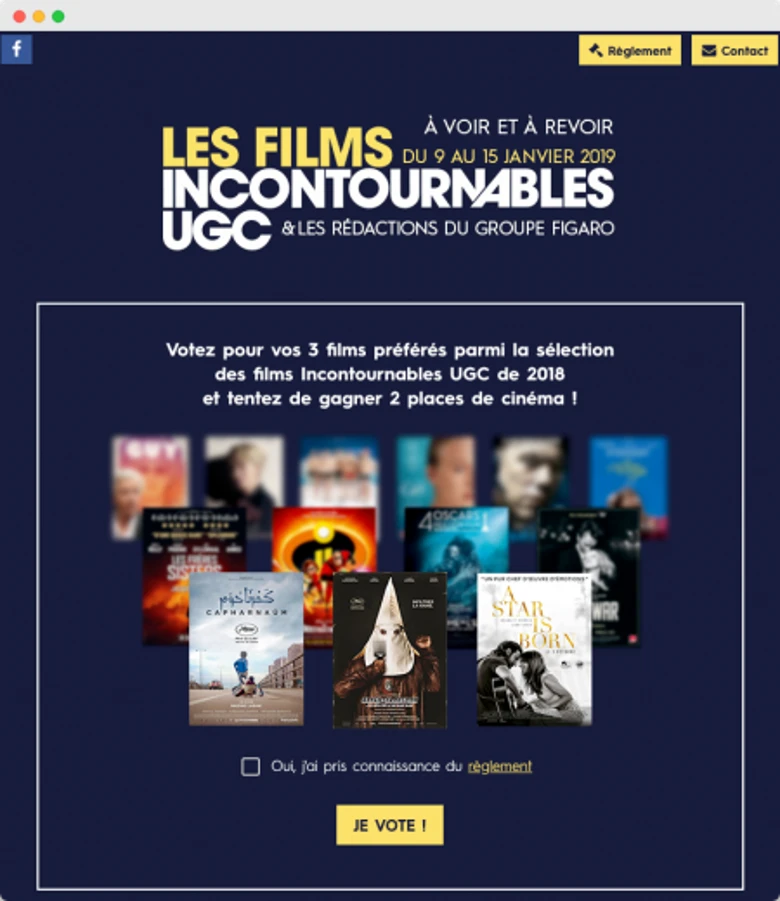 ugc vote campagne gagner tickets cinema
