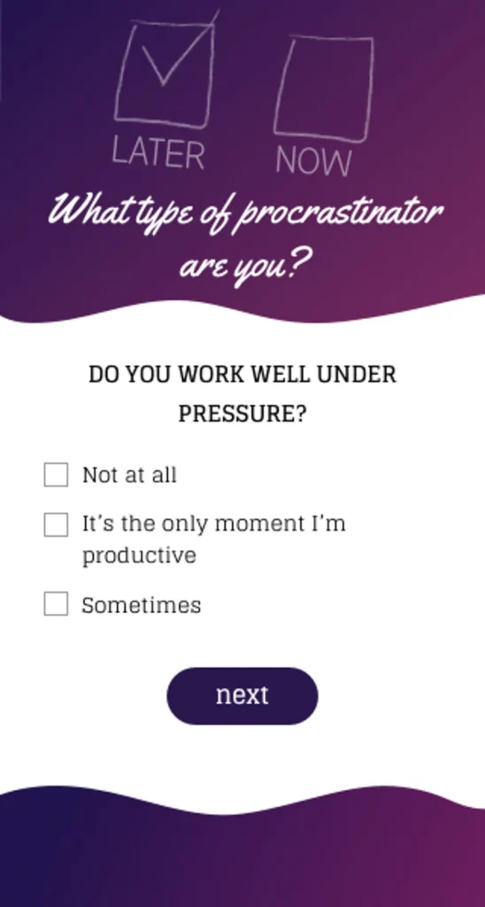 procrastination day personality test inspiration easter spring qualifio 2018 548x1024