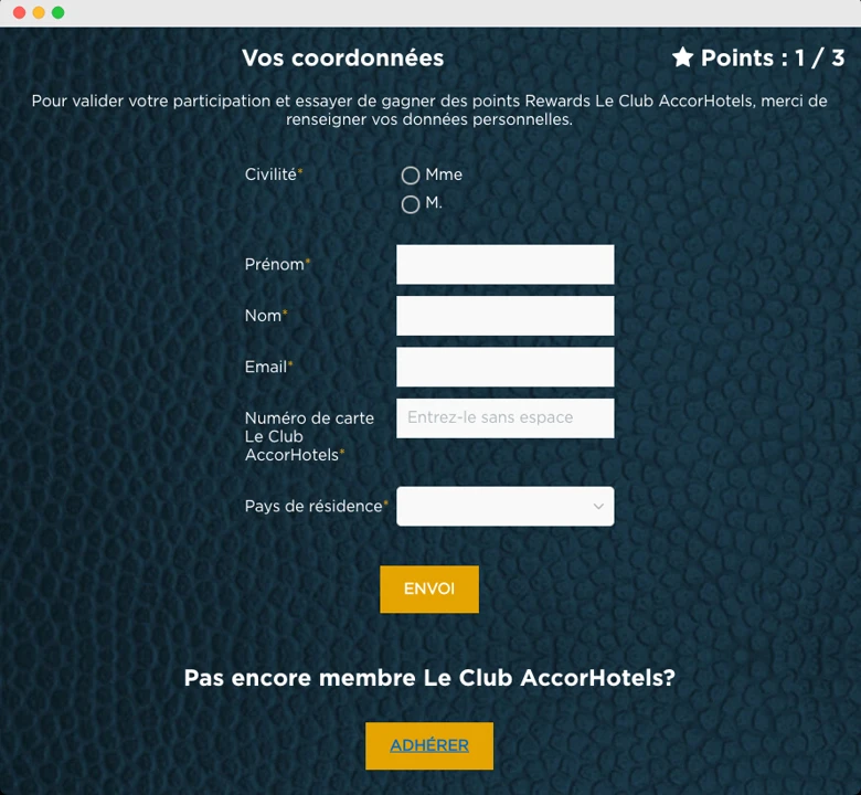 form data collection accor hotels campaign marketing