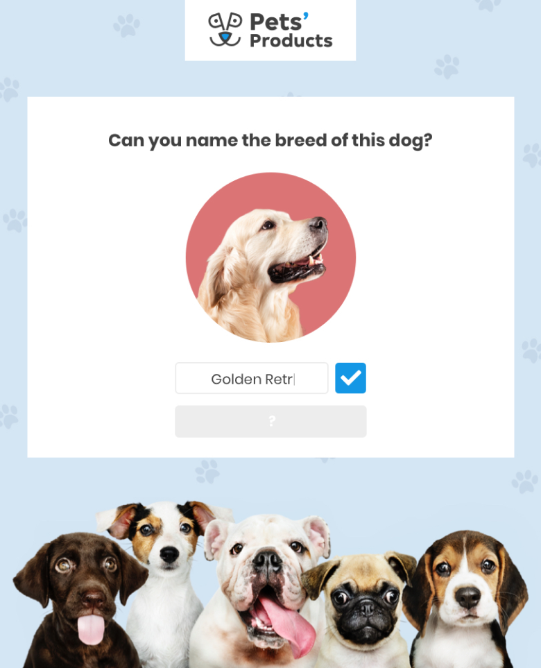 Picture quiz with instant answer check  Can you name the breed of this dog
