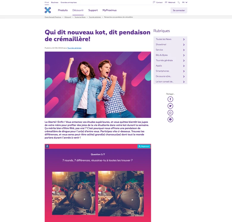 meilleures campagnes marketing juin proximus