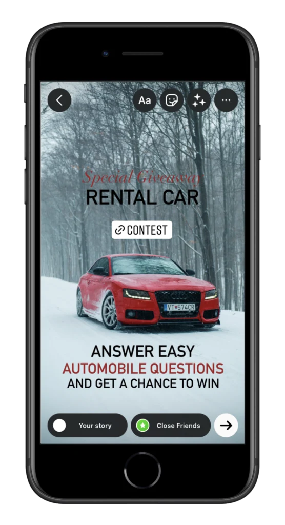 Use Instagram for marketing your contest or giveaway in a few clicks 556x1024