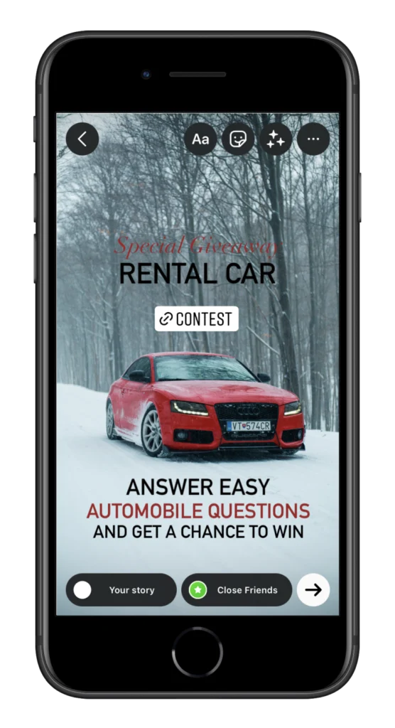 Use Instagram for marketing your contest or giveaway in a few clicks