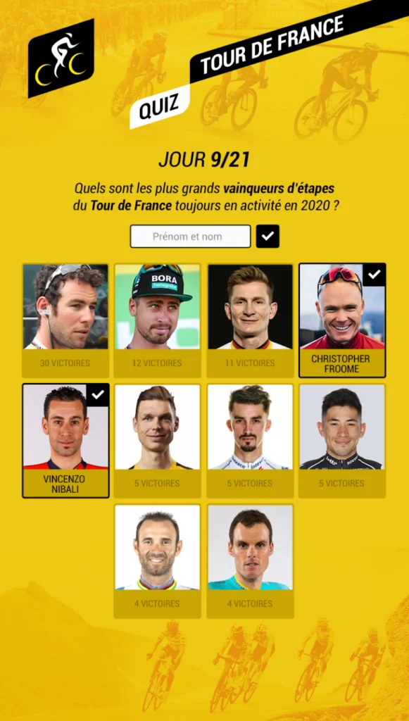 Quizzes sobre deporte_ ¿Qué ciclista activo en 2020 ha ganado más etapas en el Tour de Francia_