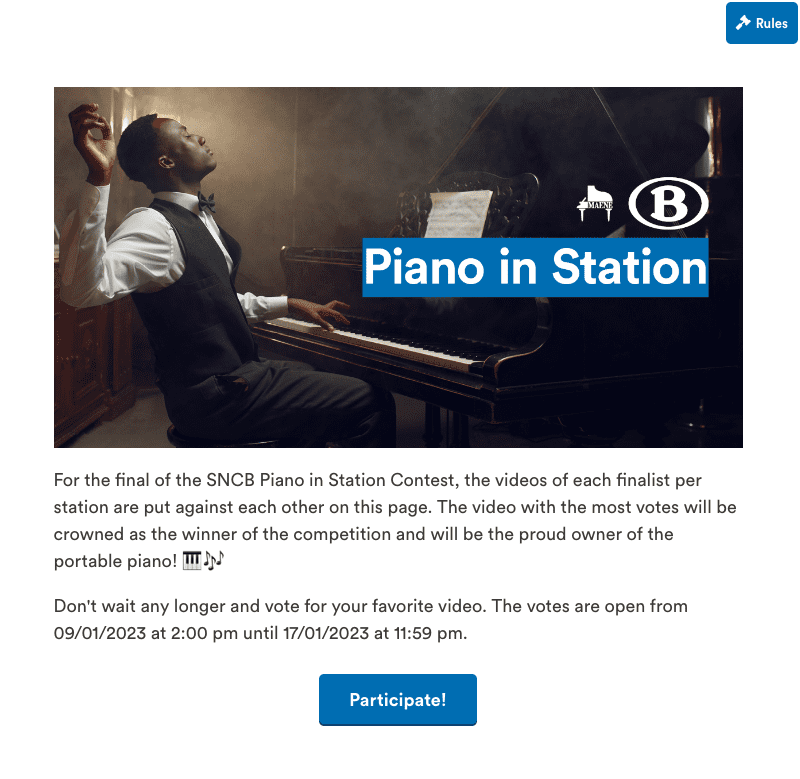 imagen concurso "Piano in Station" de la SNCB