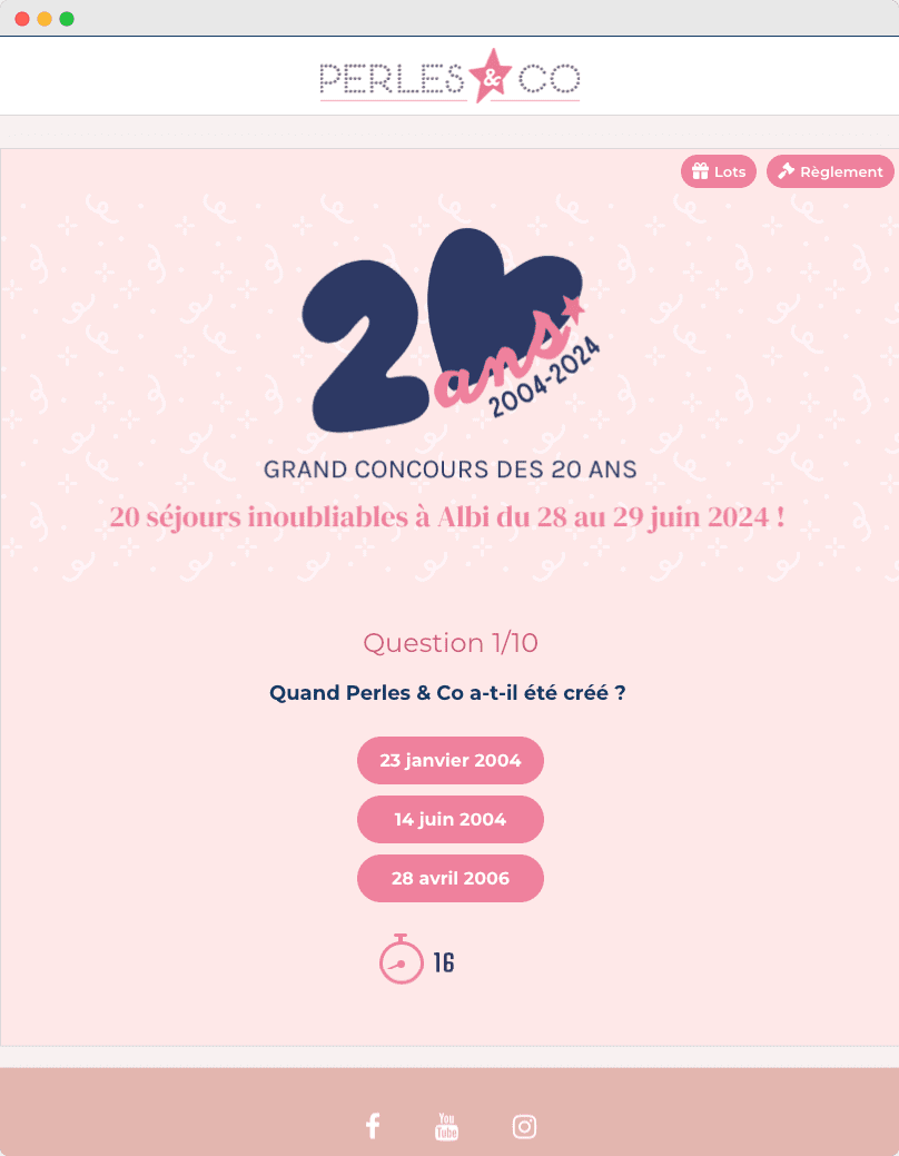 Grand concours des 20 ans