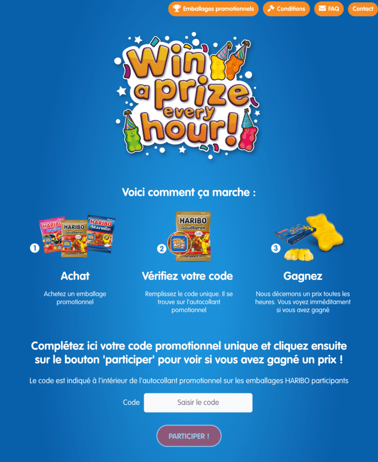 Win a prize every hour