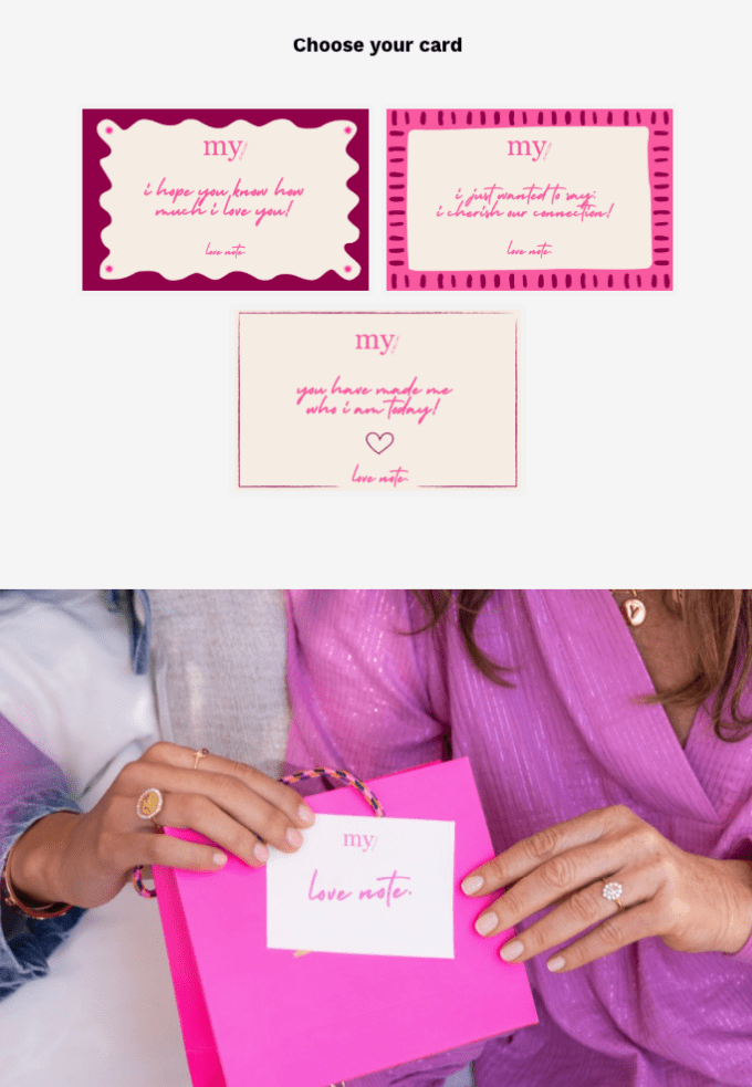 La carte digitale love de My Jewellery