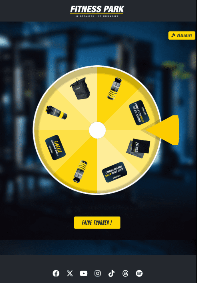 La roue de la fortune sportive de Fitness Park