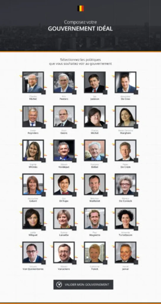 Composez votre gouvernement idéal