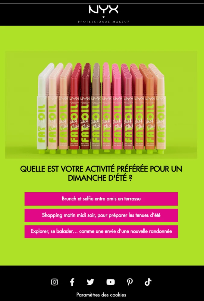 NYX’s starter pack personality test