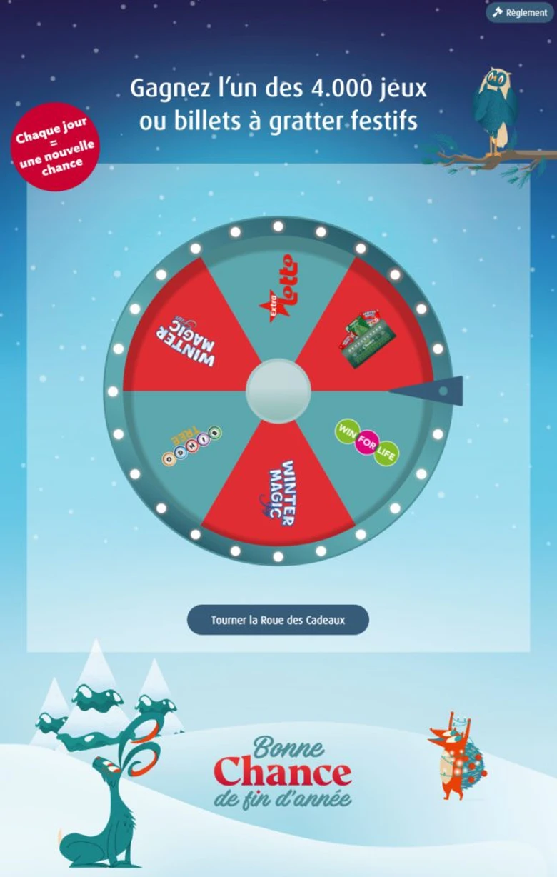 La roue des cadeaux de la Loterie Nationale