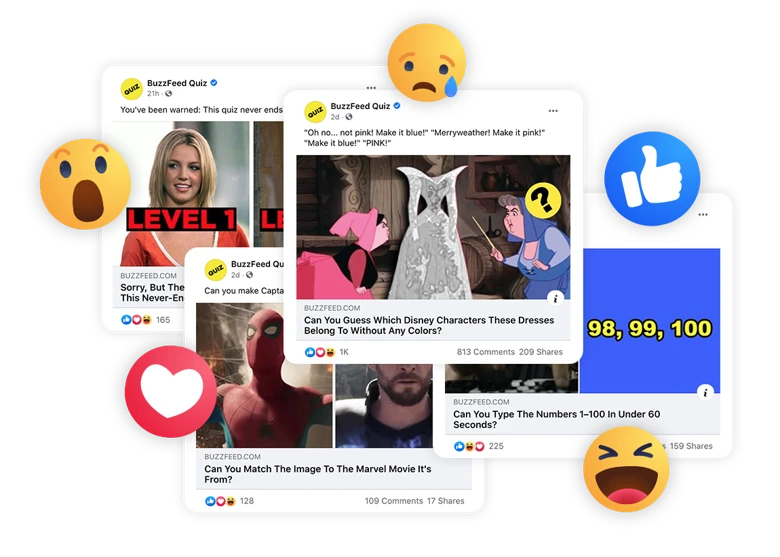 Quizzes are catchy, highly shareable pieces of content.