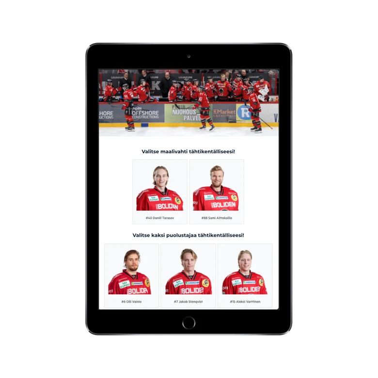 Selector de equipo de hockey sobre hielo