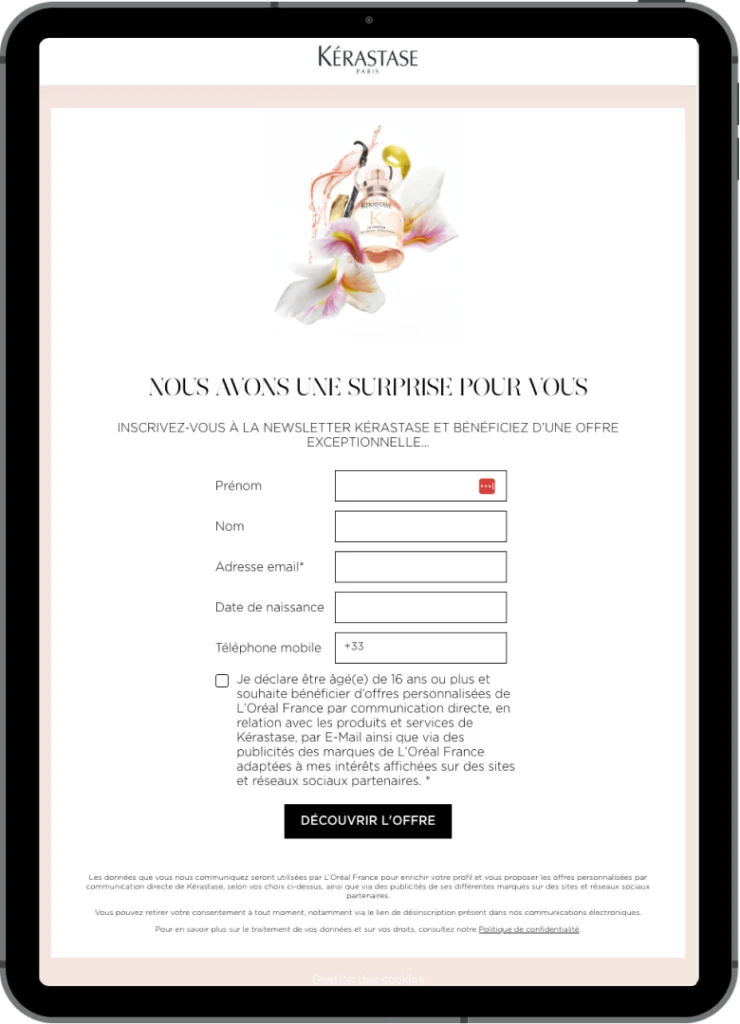 ipad-kerastase-quiz-campagnes-marketing-interactives-septembre-2