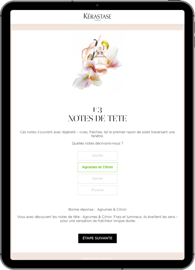 ipad-kerastase-quiz-marketing-interactivo-favoritas-de-septiembre