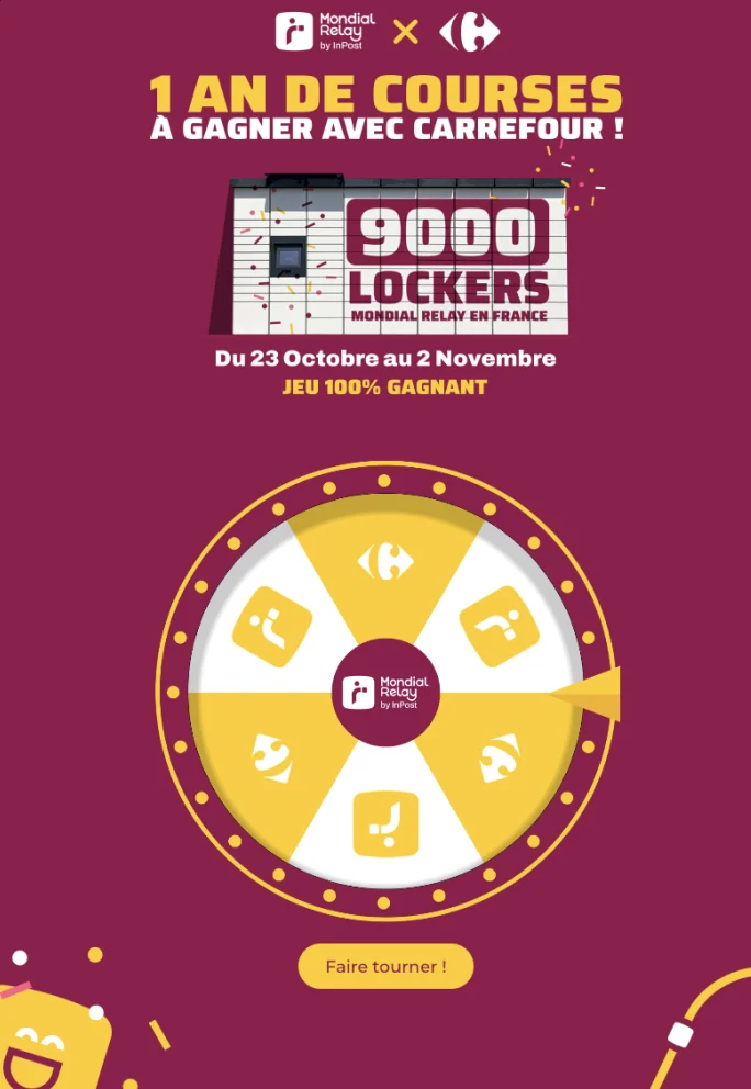 Mondial Relay’s celebratory wheel of fortune