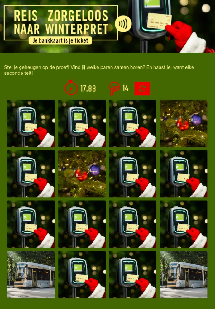 Recibe al espíritu invernal con el juego de memoria de STIB