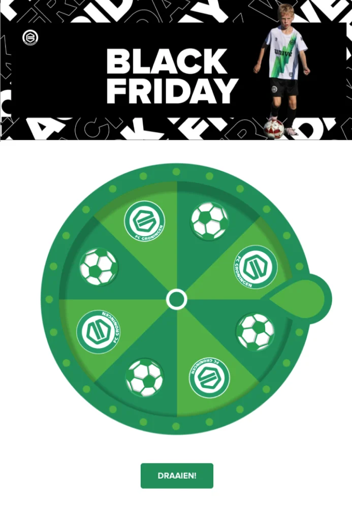 La rueda de la fortuna del Black Friday del FC Groningen