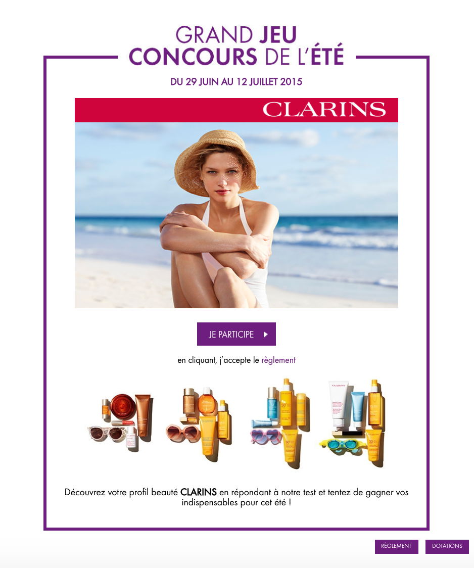 Marionnaud and Clarins' summer contest