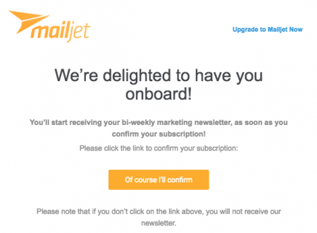 Double opt-in in Mailjet - step 2