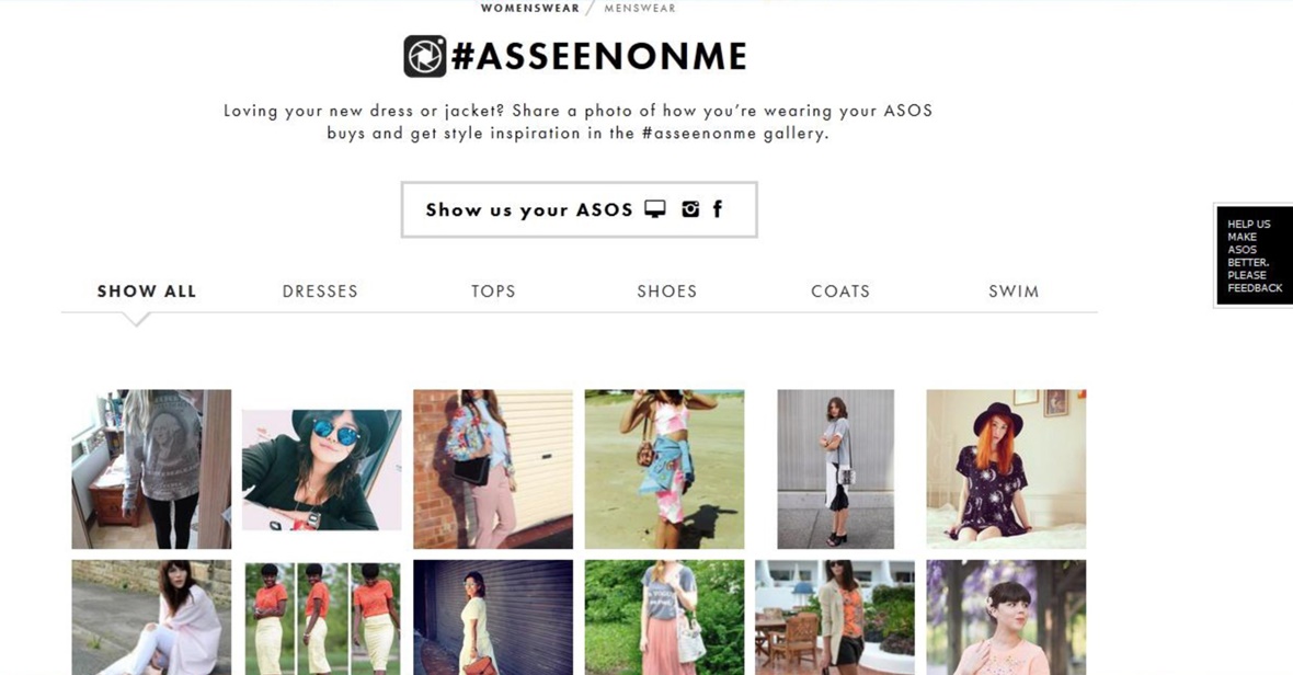 Asos #AsSeenOnMe Community fashion marketing campaign