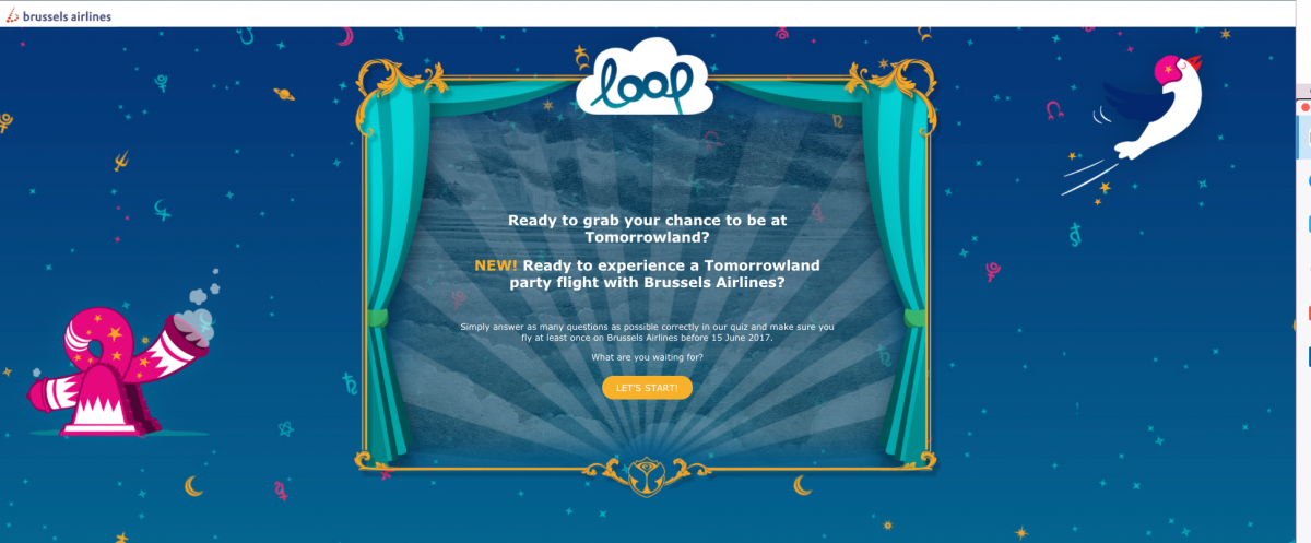Loop Brussels Airlines: Ready to grab your chance to be at Tomorrowland? | Qualifio