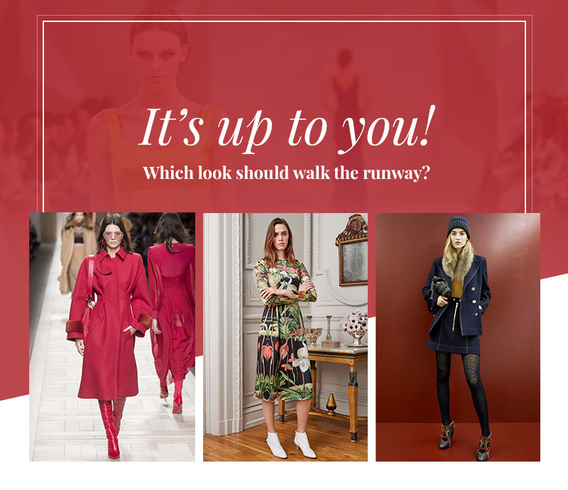 Poll: Which look should walk the Fashion Week runway? fashion campaign