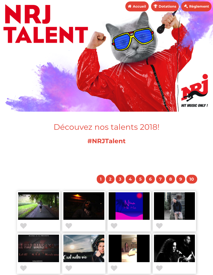 NRJ Talent UGC video gallery